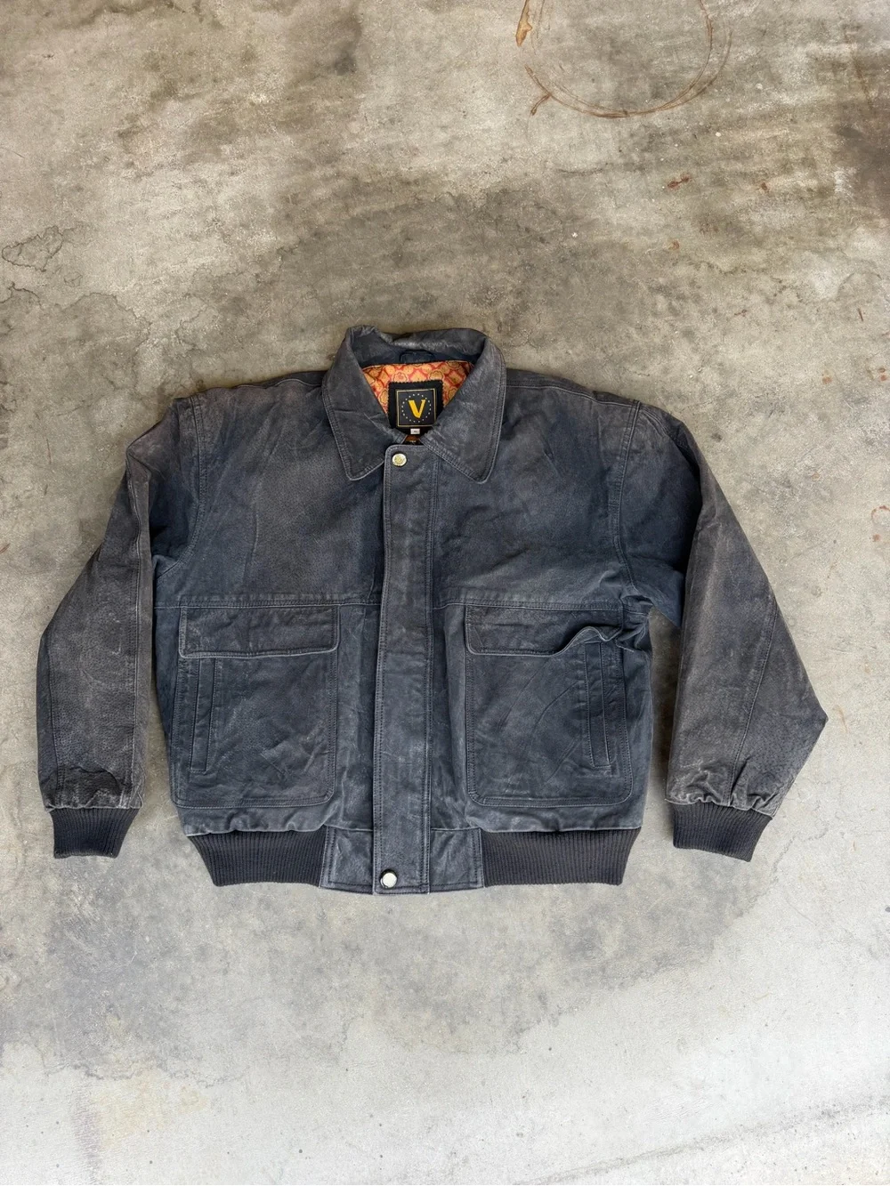 Vintage 90s Moda Italiana Genuine Suede Bomber Jacket Mens XL